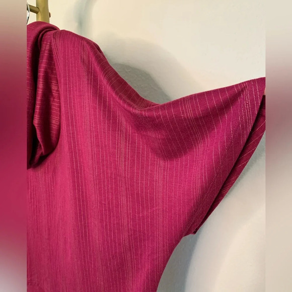 Dolman Batwing Pullover Knit Cowl Neck Pinstripe Top Shirt Cranberry Mossimo M - Picture 8 of 10
